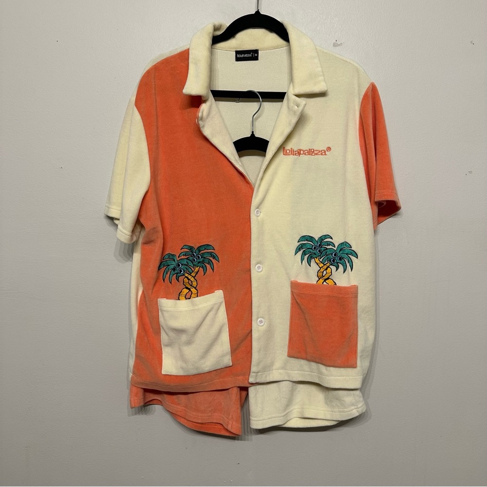 Lollapalooza Terry Cloth Palm Tree Shorts Sweat Set